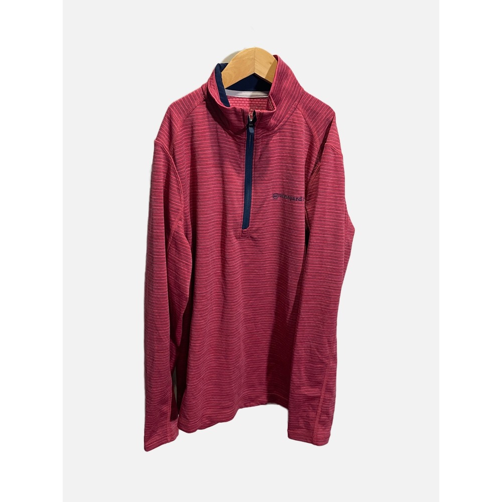 Vineyard Vines Pullover Mens Small Red Space Dye Performance Golf Quarter Zip